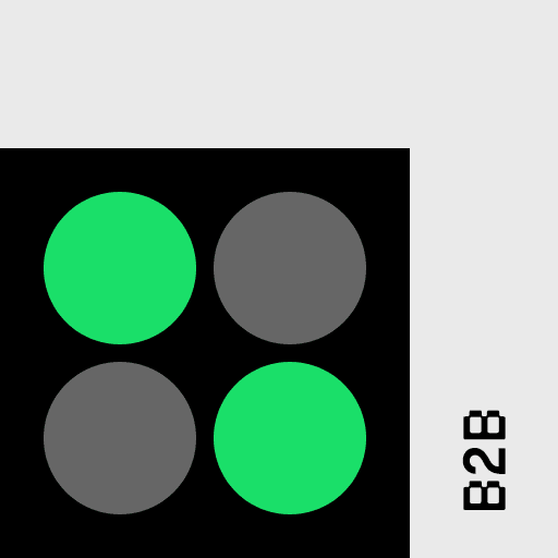 Auf dem B2B Blog Thumbnail sind zwei hellgrüne und zwei graue Kreise zu sehen.