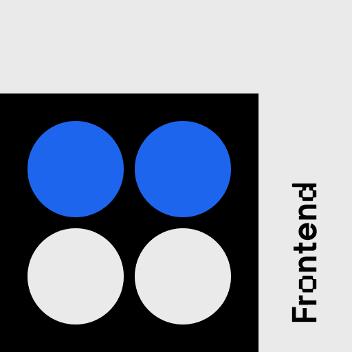 Auf dem Frontend Blog Thumbnail sind zwei blaue und zwei weiße Kreise zu sehen.